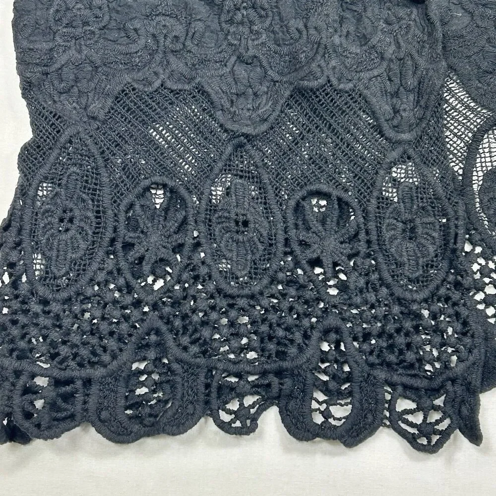 Kate & Mallory Crochet Shrug Top Open Front 3/4 Sleeve Gothic Romantic Victorian - Picture 6 of 12